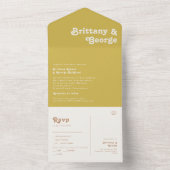 Retro Beach | Gold Siegel und Senden Sie alles in  All In One Einladung (Innen Boden)