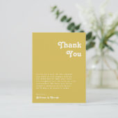 Retro Beach | Gold Table Dankeschön Karte (Stehend Vorderseite)