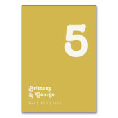 Retro Beach | Gold-Tischnummer Tischnummer (Rückseite)