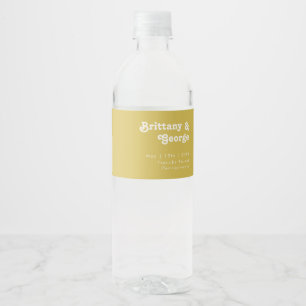 Retro Beach Gold Water Flasche Label Wasserflaschenetikett
