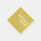 Retro Beach | Gold Wedding Napkins Serviette (Ecke)