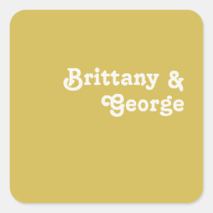 Retro Beach Gold Wedding Umschlag Aufkleber