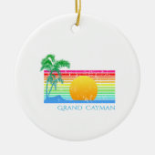 Retro Beach Grand Cayman Keramik Ornament (Vorne)