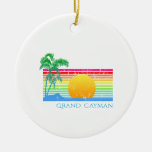 Retro Beach Grand Cayman Keramik Ornament
