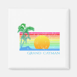 Retro Beach Grand Cayman Magnet
