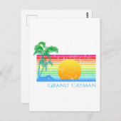 Retro Beach Grand Cayman Postkarte (Vorne/Hinten)