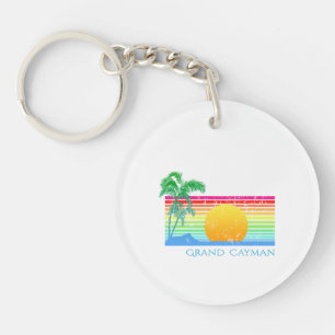 Retro Beach Grand Cayman Schlüsselanhänger
