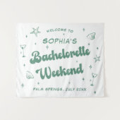 Retro Beach Green Bachelorette Wandteppich (Vorderseite (Horizontal))