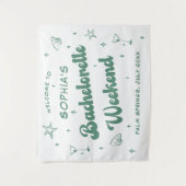 Retro Beach Green Bachelorette Wandteppich (Vorderseite)