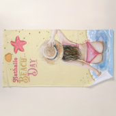 Retro Beach Handtuch mit Namen - Personalisiertes  (Vorderseite)