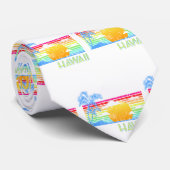 Retro Beach Hawaii Sonnenuntergang Krawatte (Gerollt)