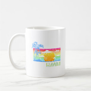 Retro Beach Hawaii Sunset Kaffeetasse