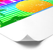 Retro Beach Hawaii Sunset Poster (Ecke)