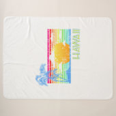 Retro Beach Hawaii Sunset Sherpadecke (Vorderseite (Horizontal))