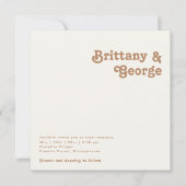 Retro Beach | Hochzeit des Elfenbeinplatzes Foto Einladung (Vorderseite)