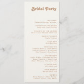 Retro Beach | Hochzeitsprogramm für Elfenbein Programm (Rückseite)