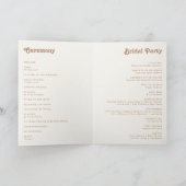 Retro Beach | Hochzeitsprogramm für Elfenbein Programm (Innenseite)