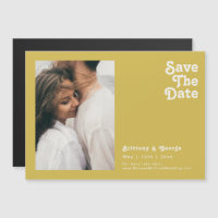 Retro Beach | Horizontal Save the Date Gold
