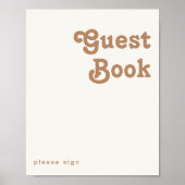 Retro Beach | Ivory Guest Book Sign Poster (Vorne)