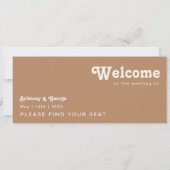 Retro Beach | Kopfzeile der braunen Sitzkarte (Rückseite)