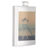 Retro Beach Lifeguard Tower Sunset Flachmann (Rechts)