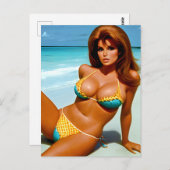 Retro Beach Model Fantasy Art Postcard Postkarte (Vorne/Hinten)