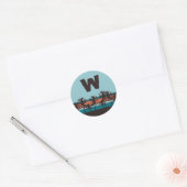 Retro Beach Monogram Stickers (Umschlag)