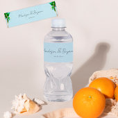 Retro Beach Palm Bäume Personalisierte Hochzeit Wasserflaschenetikett