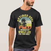 Retro Beach Palm Tree Beer Wine Prestige Weltweit T-Shirt (Vorderseite)