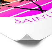Retro Beach Palm Trees Saint Lucia Poster (Ecke)