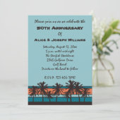 Retro Beach Party Einladungen zum 50. Jahrestag (Stehend Vorderseite)