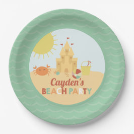 Retro Beach Party Summer Sand Burg Geburtstag Pappteller