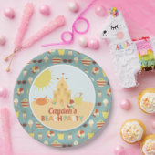 Retro Beach Party Summer Sand Burg Papio Pappteller (Party)