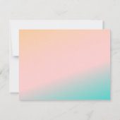 Retro Beach Pastel Gradient Einzigartige Hochzeits RSVP Karte (Rückseite)