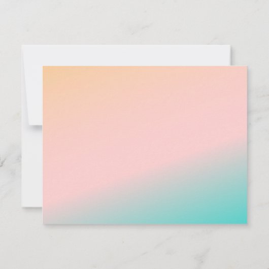 Retro Beach Pastel Gradient Einzigartige Hochzeits RSVP Karte (Rückseite)