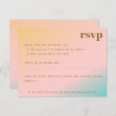 Retro Beach Pastel Gradient Einzigartige Hochzeits RSVP Karte (Vorne/Hinten)
