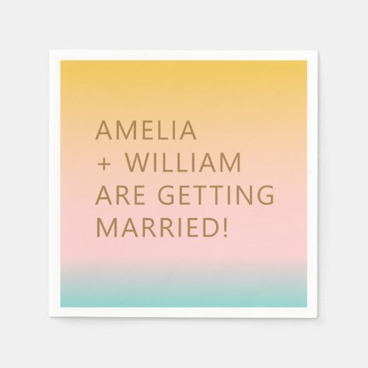 Retro Beach Pastels Gradient einzigartig Bright We Serviette (Vorderseite)