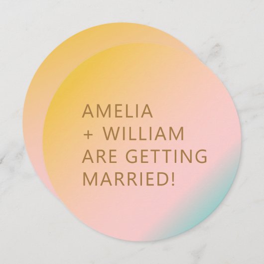 Retro Beach Pastels strahlen einzigartige Form Hoc Einladung (Vorne/Hinten)