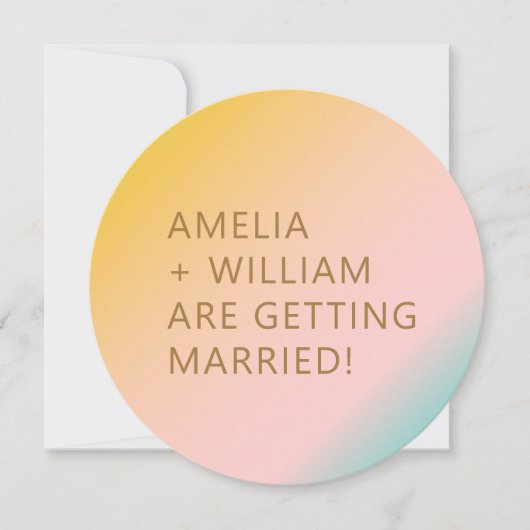 Retro Beach Pastels strahlen einzigartige Form Hoc Einladung (Vorderseite)