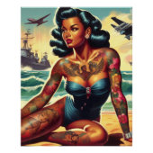 Retro Beach Pin-up Poster (Vorderseite)