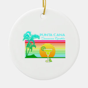 Retro Beach Punta Cana Margarita Keramik Ornament