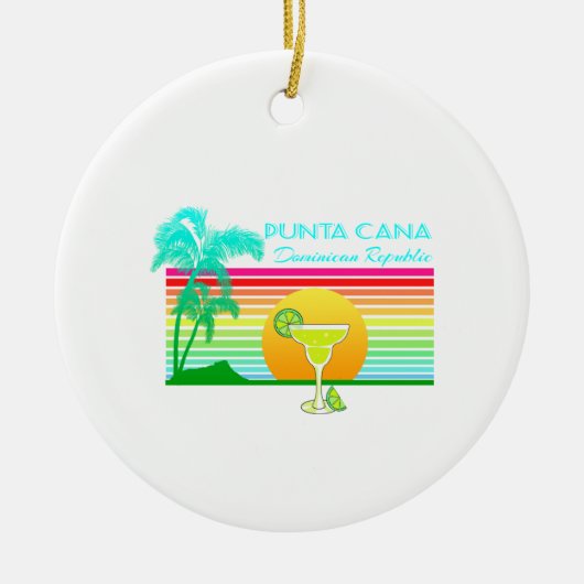 Retro Beach Punta Cana Margarita Keramik Ornament (Vorne)