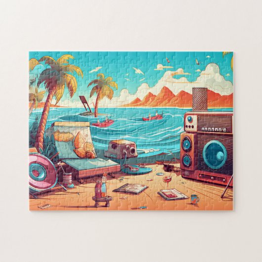 Retro Beach Puzzle (Horizontal)