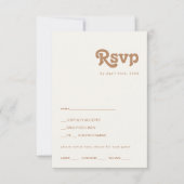 Retro Beach | RSVP-Karte mit braunem Menü RSVP Karte (Vorderseite)