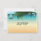 Retro Beach Scene Wedding RSVP Response Card (Rückseite)