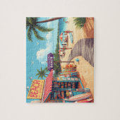 Retro Beach Shop & Boardwalk Vacation Scene Puzzle (Vertikal)