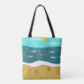 Retro Beach Sommer Mitte Jahrhundert Moderne Tasche (Rückseite)