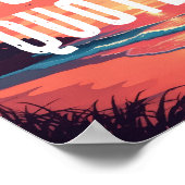 Retro Beach Sommer Sonnenuntergang Poster (Ecke)