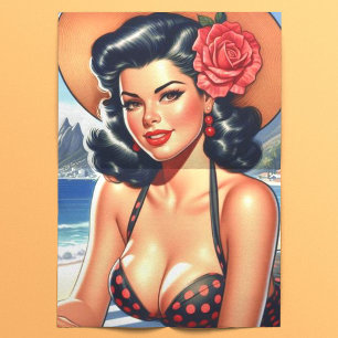Retro Beach Summer Button-up Seidenpapier