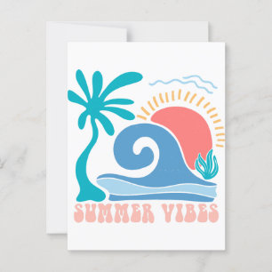 Retro Beach Sun Postcard - "Summer Vibes" Postkarte